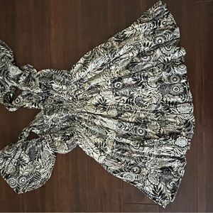 Angie black and off white babydoll dress